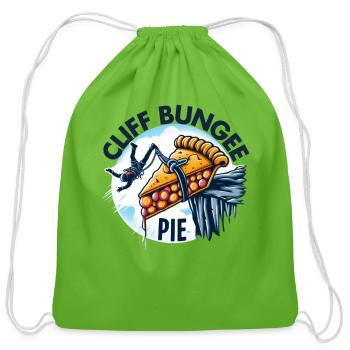 Pie Bungee Jumping Thrills - Cotton Drawstring Bag - clover - Front