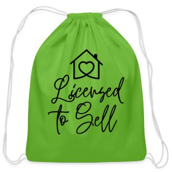 Licensed to Sell - Cotton Drawstring Bag - clover - Front
