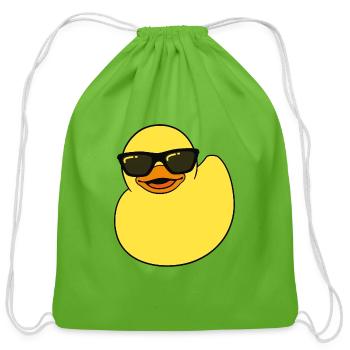 a Rubber Duck, Rubber Ducky - Cotton Drawstring Bag - clover - Front