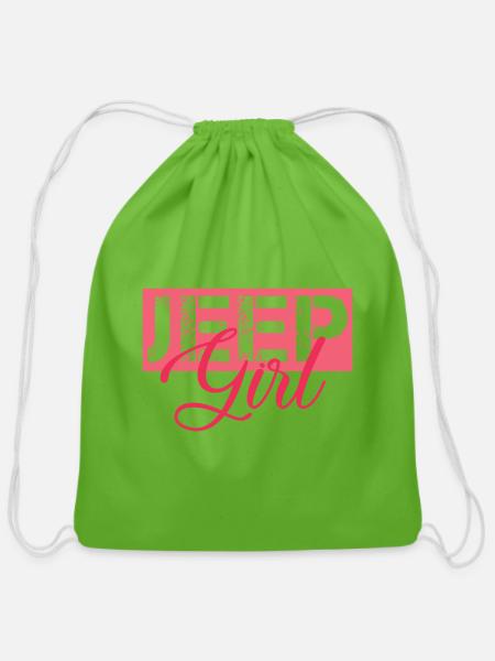 Jeep Girl | Jeep - Cotton Drawstring Bag - clover