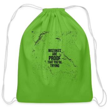 Mistakes Are Proof Youre Trying - Cotton Drawstring Bag - clover - Front