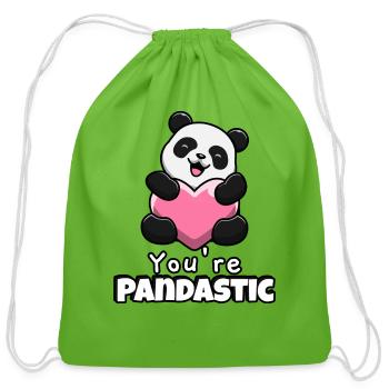 You're Pandastic Lovely Fantastic Panda - Cotton Drawstring Bag - clover - Front