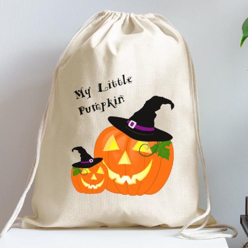 My Little Pumpkin in a Witches Hat - Cotton Drawstring Bag