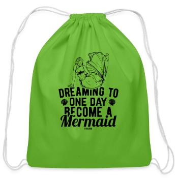 Mermaid - Cotton Drawstring Bag - clover - Front