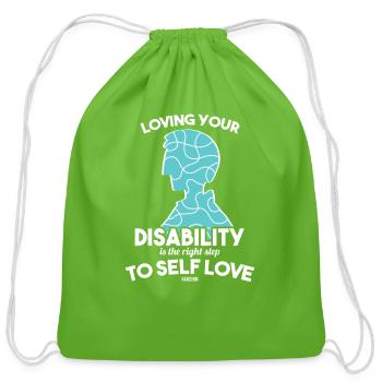Autsimus disability Asper autistic - Cotton Drawstring Bag - clover - Front