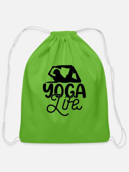 Yoga Life - Cotton Drawstring Bag - clover