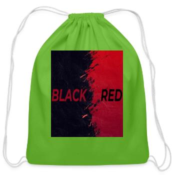 Red And Black - Cotton Drawstring Bag - clover - Front