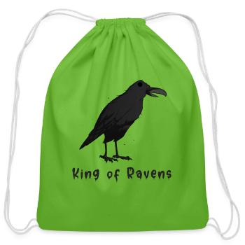 King of Ravens - Cotton Drawstring Bag - clover - Front