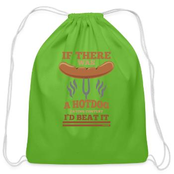 Hotdog betting meal funny saying - Cotton Drawstring Bag - clover - Front