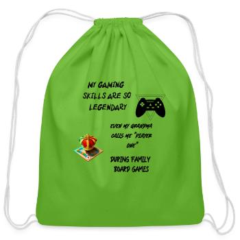 legendary skills - Cotton Drawstring Bag - clover - Front