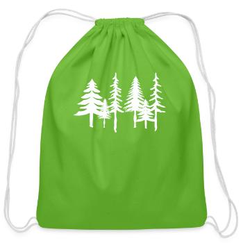 Pine Tree - adventure - Cotton Drawstring Bag - clover - Front