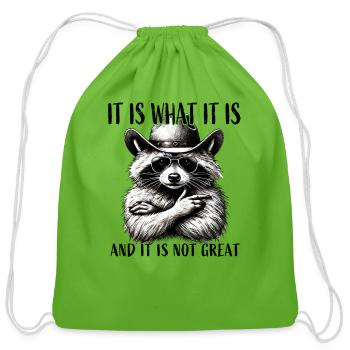 It Is What It Is And It Is Not Great - Cotton Drawstring Bag - clover - Front