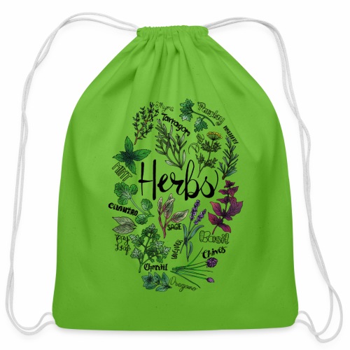 Herbs - Cotton Drawstring Bag