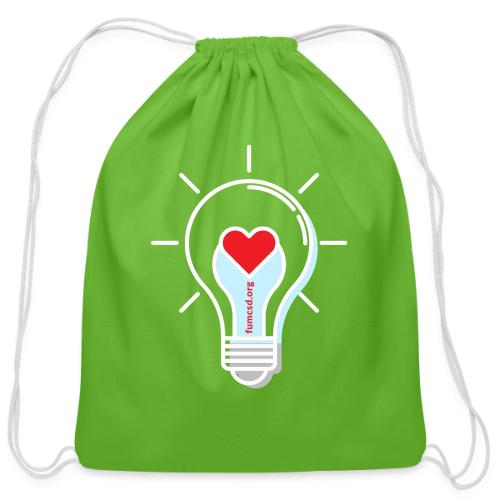 FUMCSD Heart Light Bulb - White Lines - Cotton Drawstring Bag