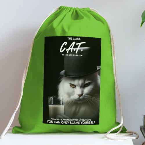 The Cool Cat - Cotton Drawstring Bag
