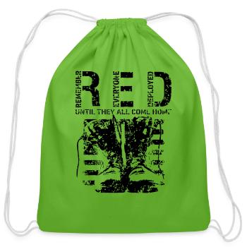 Red - Cotton Drawstring Bag - clover - Front