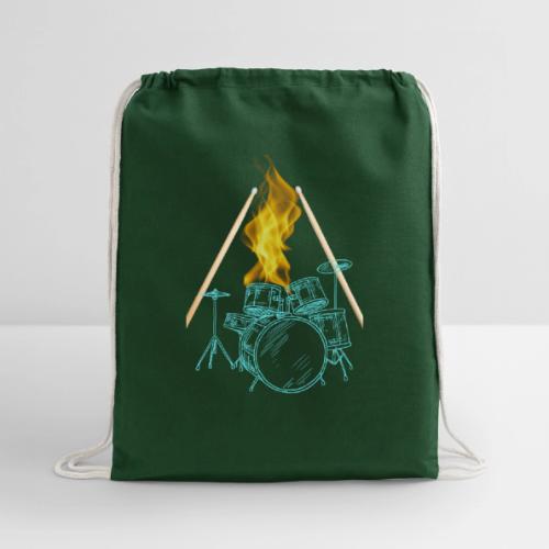 Drums on Fire - Cotton Drawstring Bag