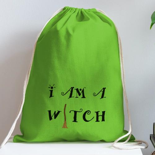 I Am A Witch Word Art - Cotton Drawstring Bag