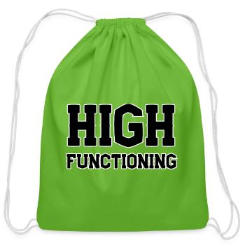 High Functioning - Cotton Drawstring Bag - clover - Front