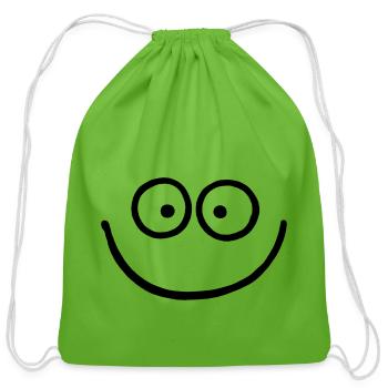 Smile - Radiate Positivity - Cotton Drawstring Bag - clover - Front