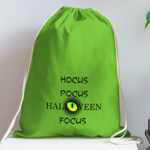 Hocus Pocus Halloween Focus Word Art - Cotton Drawstring Bag