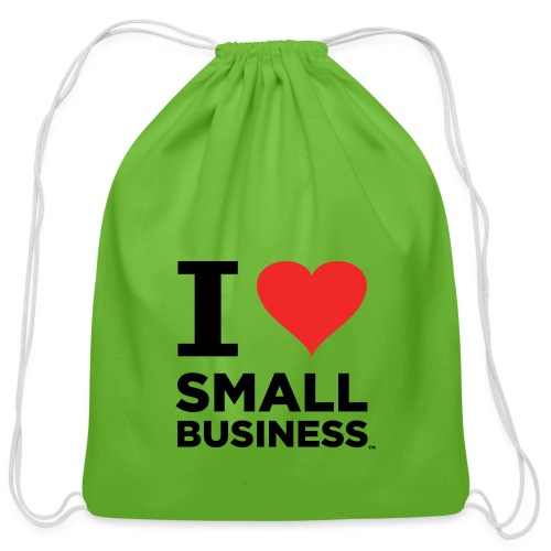 I Heart Small Business (Black & Red) - Cotton Drawstring Bag