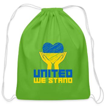 United we stand! US Solidarity for Ukraine - Cotton Drawstring Bag - clover - Front