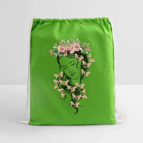 Butterfly Flower Goddess - Fairytale Design - Cotton Drawstring Bag