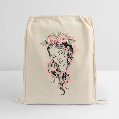 Butterfly Flower Goddess - Fairytale Design - Cotton Drawstring Bag
