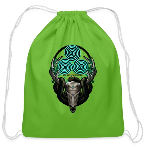 The Antlered Crown (Color Text) - Cotton Drawstring Bag