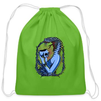 Snake Head - Cotton Drawstring Bag - clover - Front