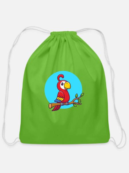 parrots - Cotton Drawstring Bag - clover