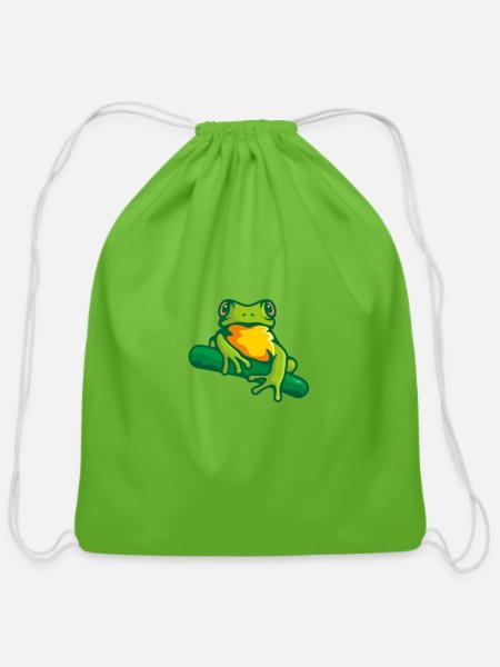 pity frog - Cotton Drawstring Bag - clover