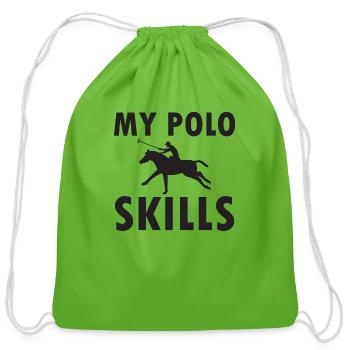 My polo skills - Cotton Drawstring Bag - clover - Front