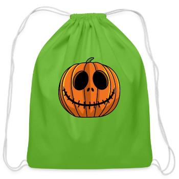 jack o lantern - Cotton Drawstring Bag - clover - Front