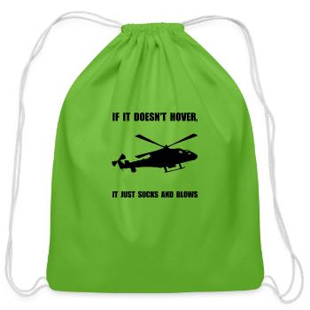 Helicopter Hover - Cotton Drawstring Bag - clover - Front