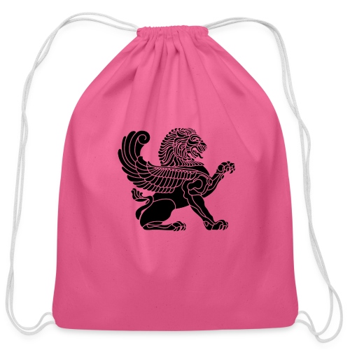 Winged Lion in Parseh - Cotton Drawstring Bag