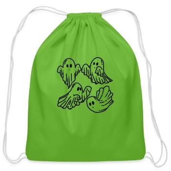cute ghost sets - Cotton Drawstring Bag - clover - Front
