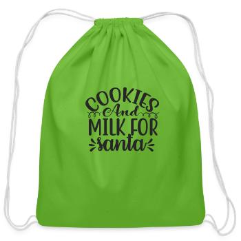 COOKIES AND MILK FOR SANTA - Cotton Drawstring Bag - clover - Front