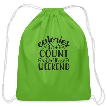 CALORIES DON T COUNT ON THE WEEKEND - Cotton Drawstring Bag - clover - Front