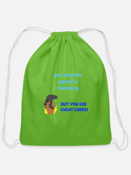 cheat codes - Cotton Drawstring Bag - clover
