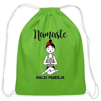 Namaste haces Pendeja Funny latin Mexican Pendeja - Cotton Drawstring Bag - clover - Front