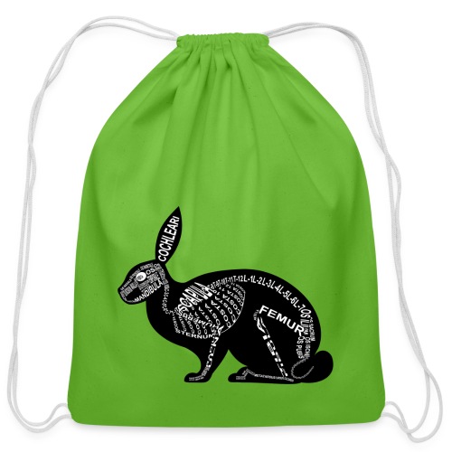 Skeleton Rabbit - Cotton Drawstring Bag