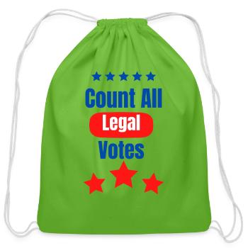 Count All Legal Votes Classic Funny Design - Cotton Drawstring Bag - clover - Front