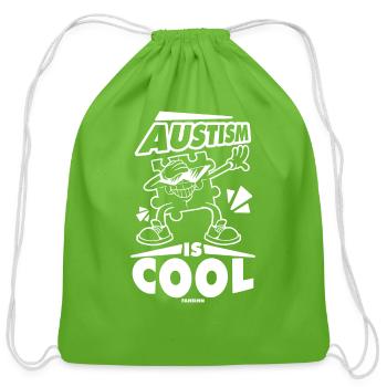 Autist autism awareness dab puzzle - Cotton Drawstring Bag - clover - Front
