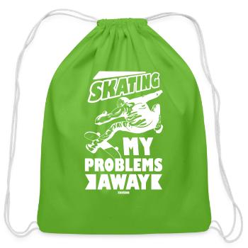 Skating My Problems Away - Cotton Drawstring Bag - clover - Front