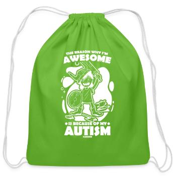 Autism in children - Cotton Drawstring Bag - clover - Front