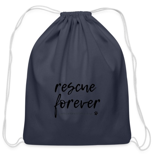 Rescue Forever Cursive Large - Cotton Drawstring Bag