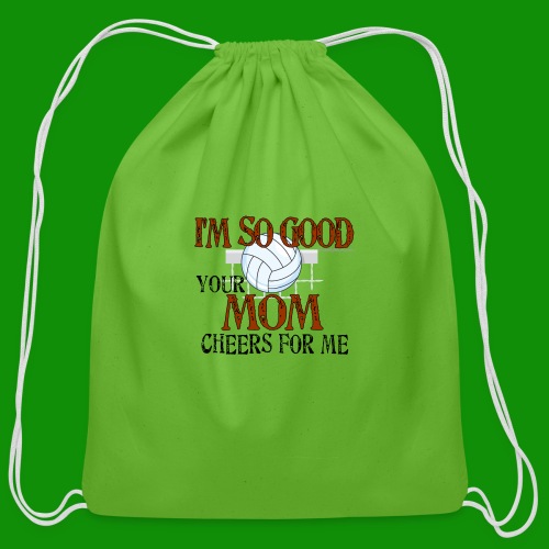 Volleyball Mom Cheers for Me - Cotton Drawstring Bag