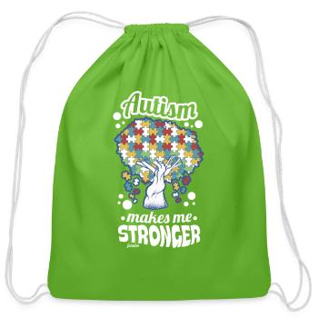Autist autism awareness tree puzzle - Cotton Drawstring Bag - clover - Front